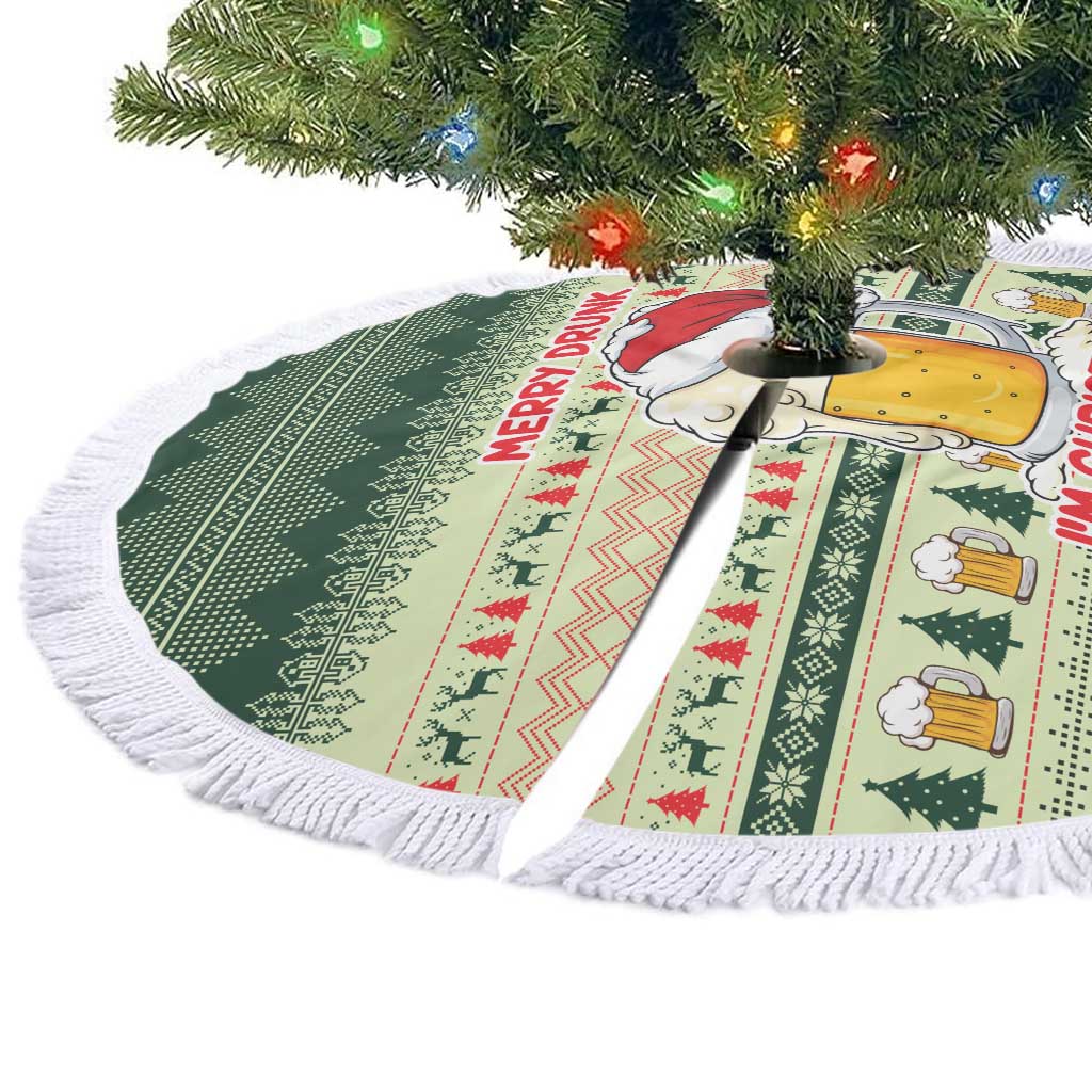 Merry Drunk I'm Christmas Tree Skirt Xmas Holiday Patterns - Wonder Print Shop