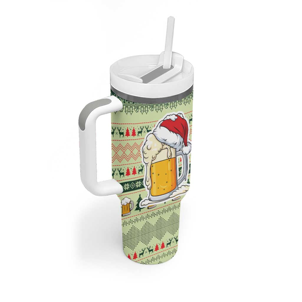 Merry Drunk I'm Christmas Tumbler With Handle Xmas Holiday Patterns - Wonder Print Shop