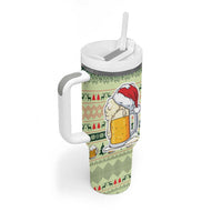 Merry Drunk I'm Christmas Tumbler With Handle Xmas Holiday Patterns - Wonder Print Shop