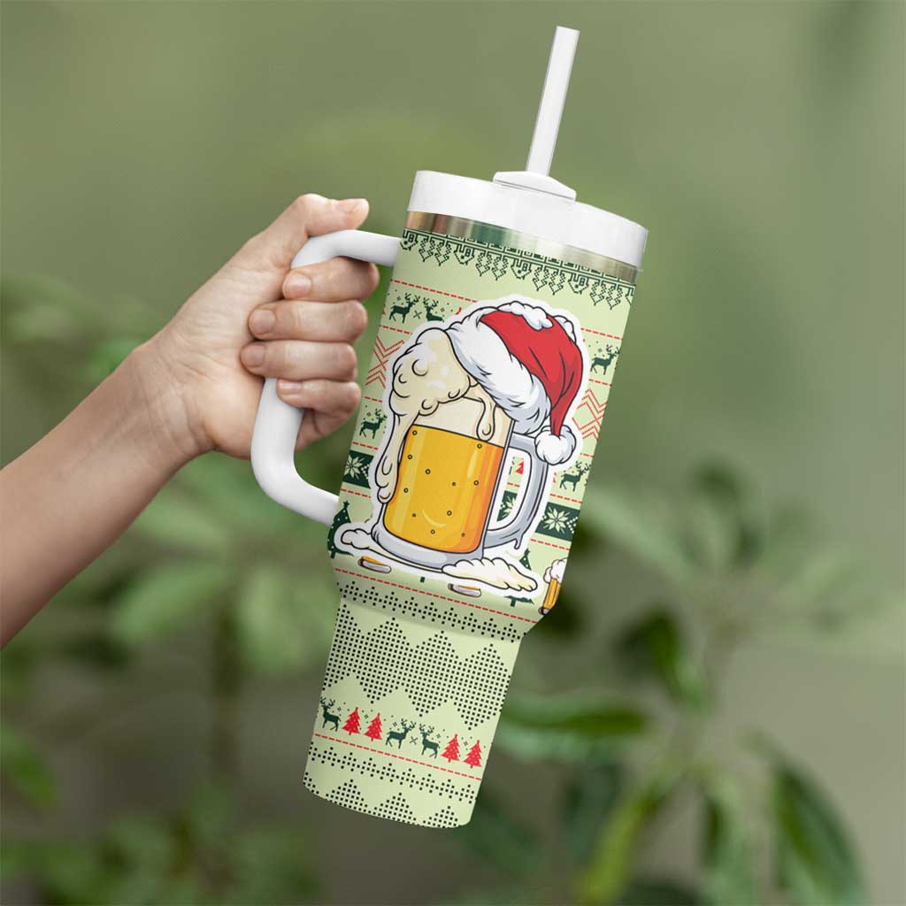 Merry Drunk I'm Christmas Tumbler With Handle Xmas Holiday Patterns - Wonder Print Shop