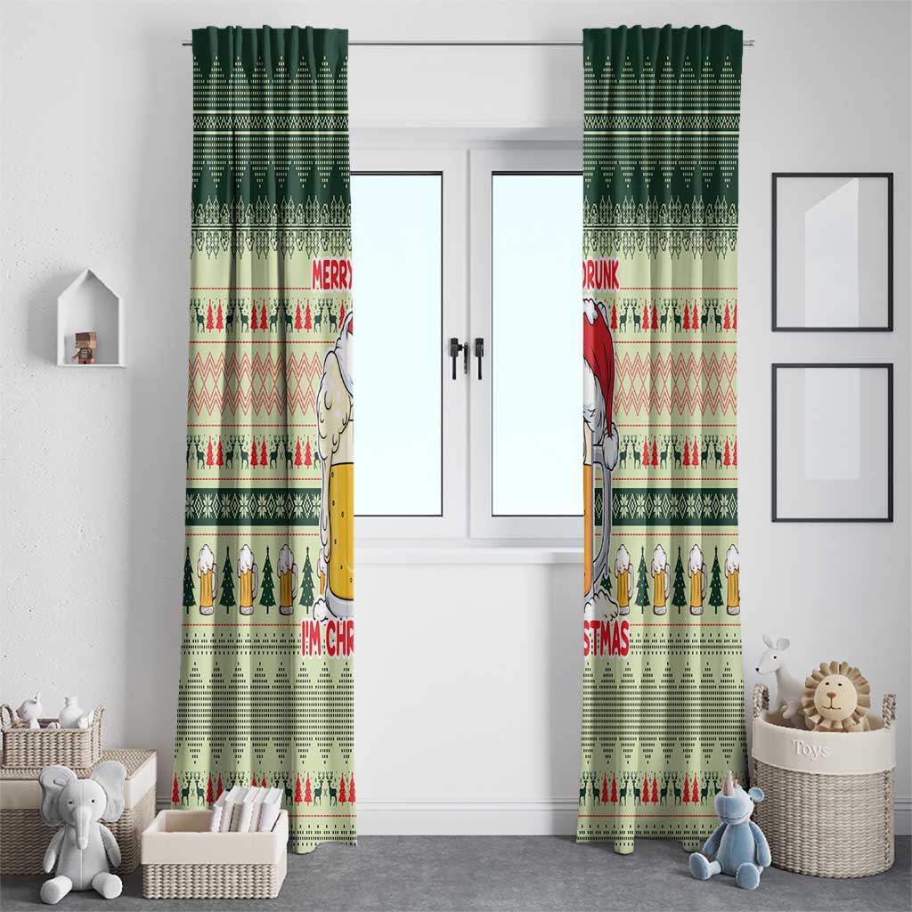 Merry Drunk I'm Christmas Window Curtain Xmas Holiday Patterns - Wonder Print Shop