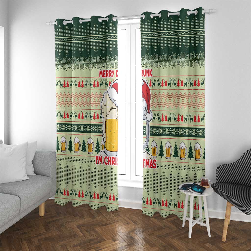 Merry Drunk I'm Christmas Window Curtain Xmas Holiday Patterns - Wonder Print Shop