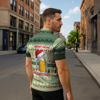 Merry Drunk I'm Christmas Zipper Polo Shirt Xmas Holiday Patterns - Wonder Print Shop