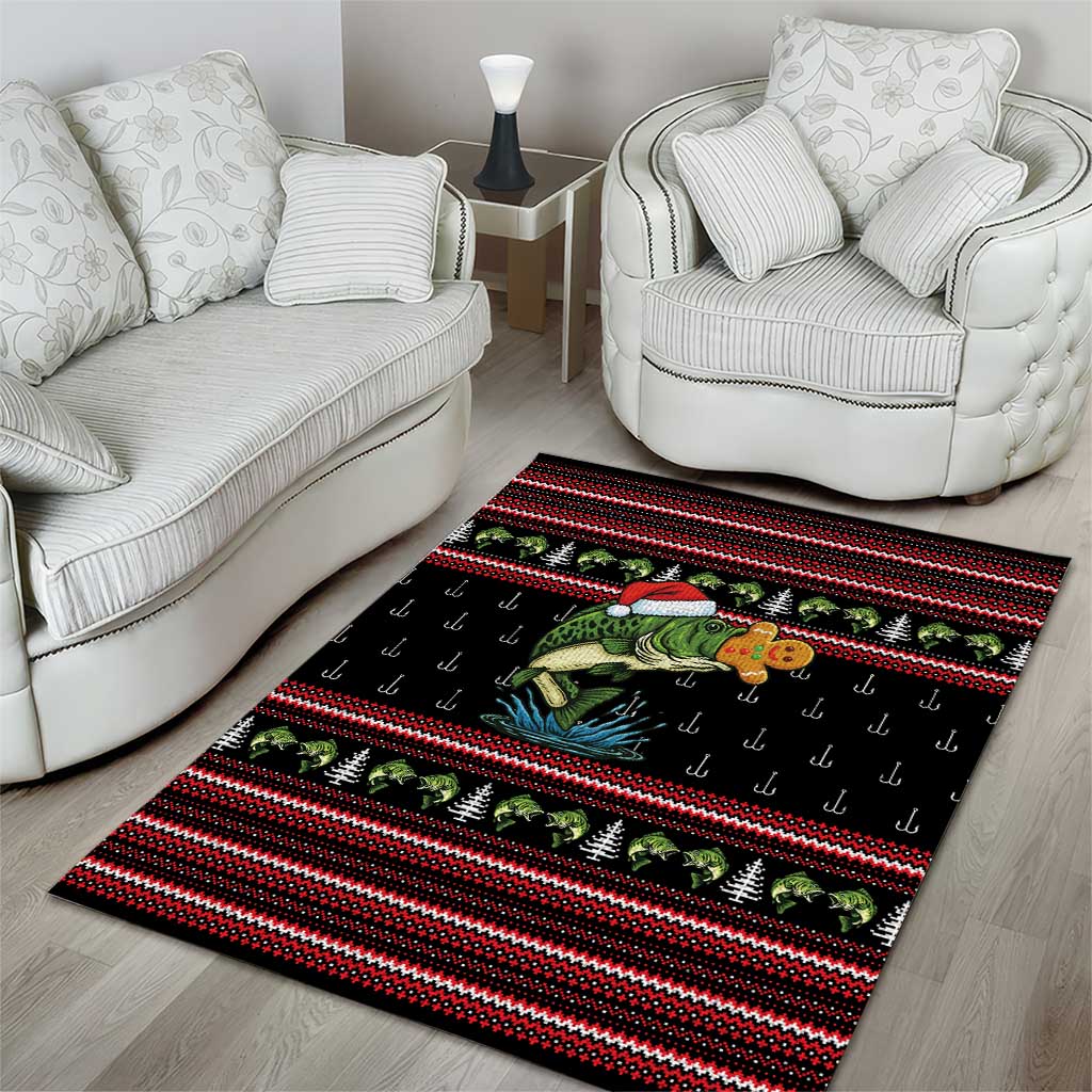 Merry Fishmas Christmas Area Rug Xmas Holiday Patterns - Wonder Print Shop