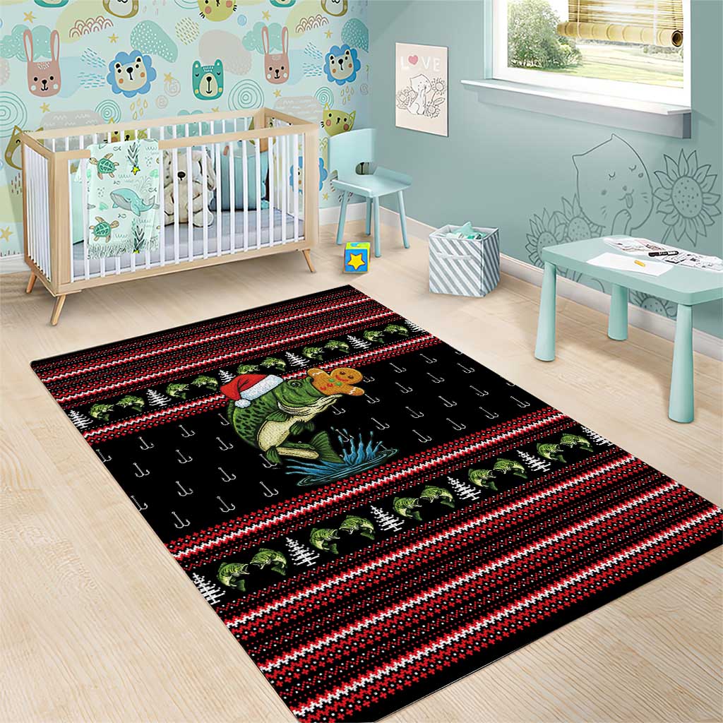 Merry Fishmas Christmas Area Rug Xmas Holiday Patterns - Wonder Print Shop