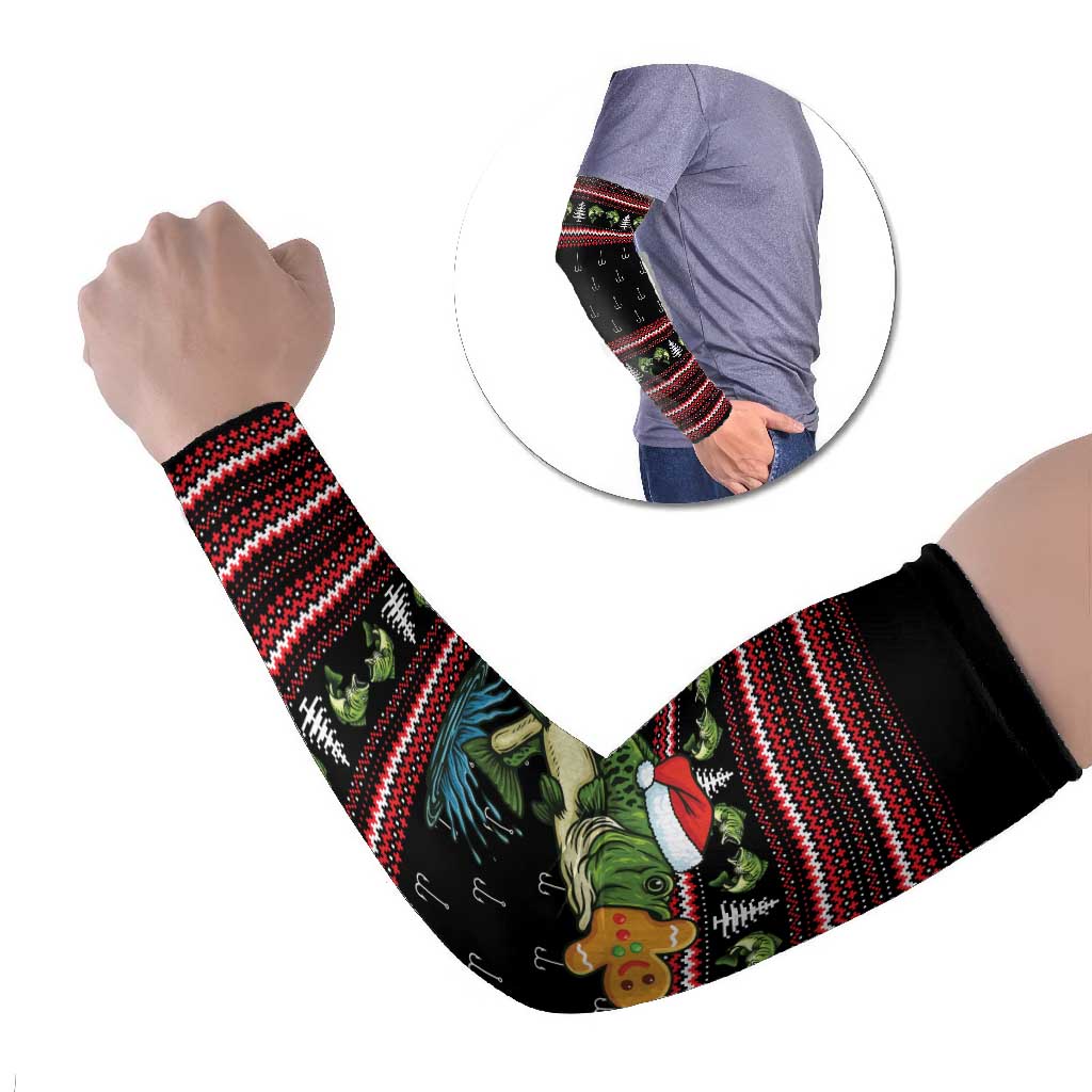 Merry Fishmas Christmas Arm Sleeves Xmas Holiday Patterns - Wonder Print Shop
