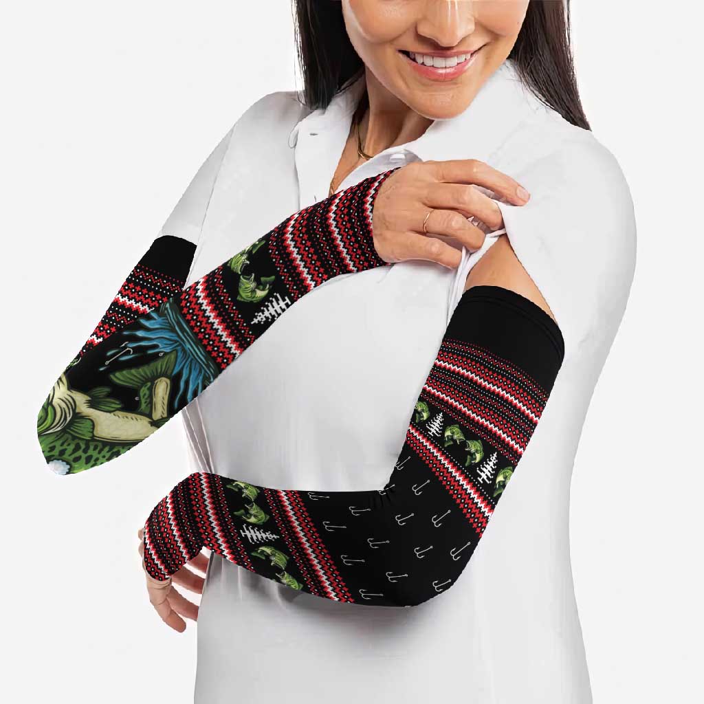 Merry Fishmas Christmas Arm Sleeves Xmas Holiday Patterns - Wonder Print Shop