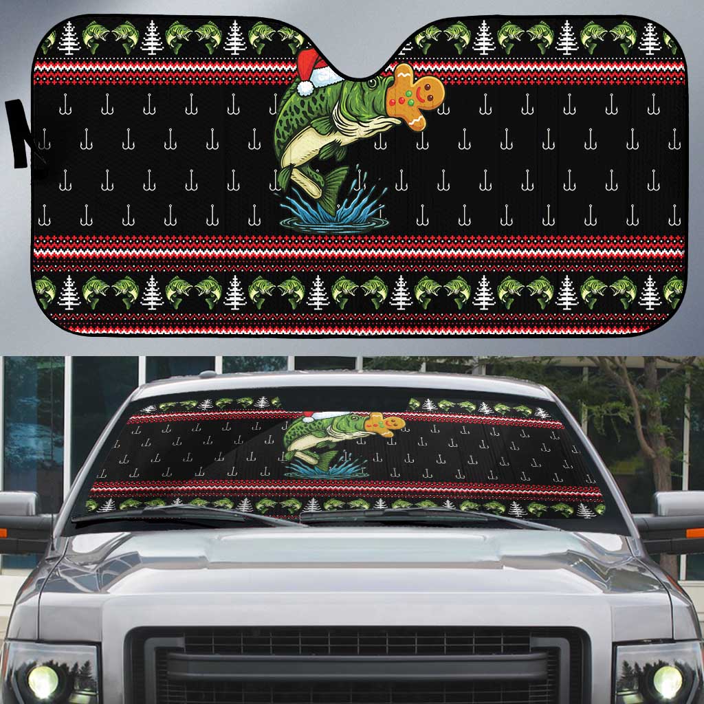 Merry Fishmas Christmas Auto Sun Shade Xmas Holiday Patterns - Wonder Print Shop
