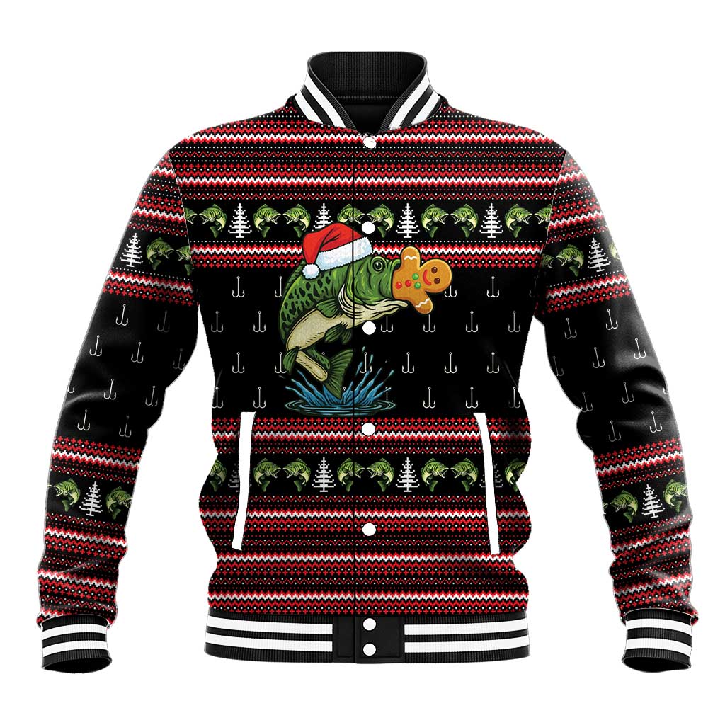 Merry Fishmas Christmas Baseball Jacket Xmas Holiday Patterns - Wonder Print Shop