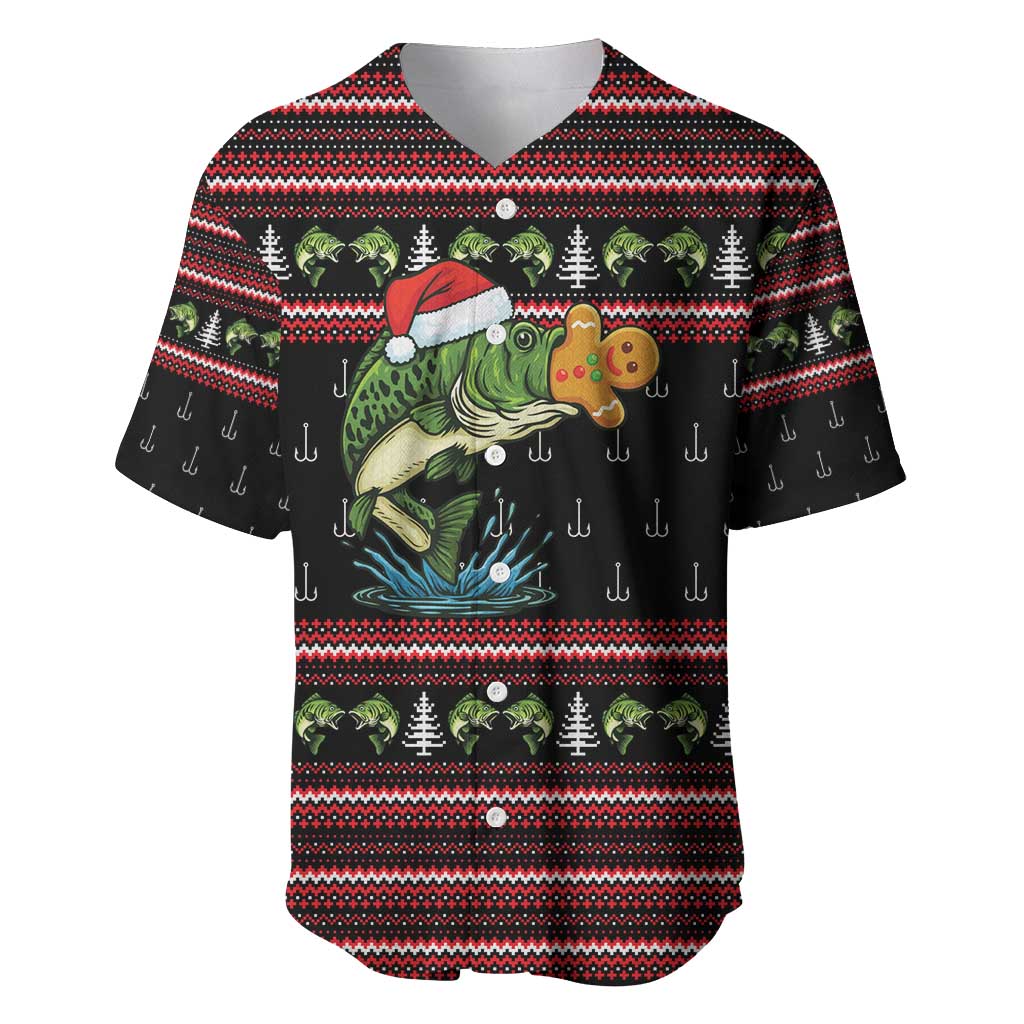 Merry Fishmas Christmas Baseball Jersey Xmas Holiday Patterns - Wonder Print Shop