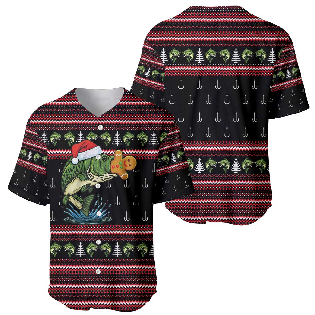Merry Fishmas Christmas Baseball Jersey Xmas Holiday Patterns - Wonder Print Shop