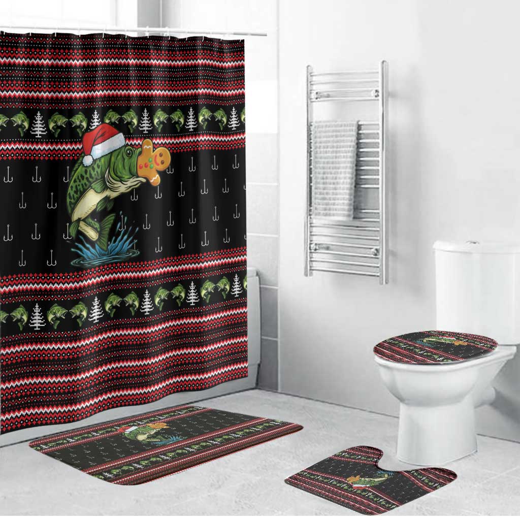 Merry Fishmas Christmas Bathroom Set Xmas Holiday Patterns - Wonder Print Shop