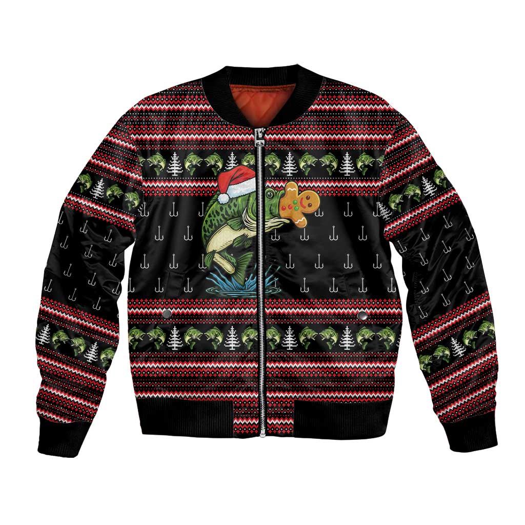 Merry Fishmas Christmas Bomber Jacket Xmas Holiday Patterns - Wonder Print Shop
