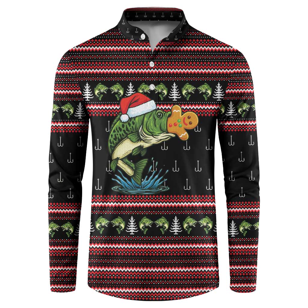 Merry Fishmas Christmas Button Sweatshirt Xmas Holiday Patterns - Wonder Print Shop
