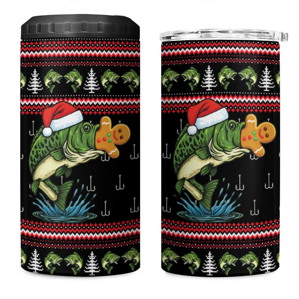 Merry Fishmas Christmas 4 in 1 Can Cooler Tumbler Xmas Holiday Patterns - Wonder Print Shop