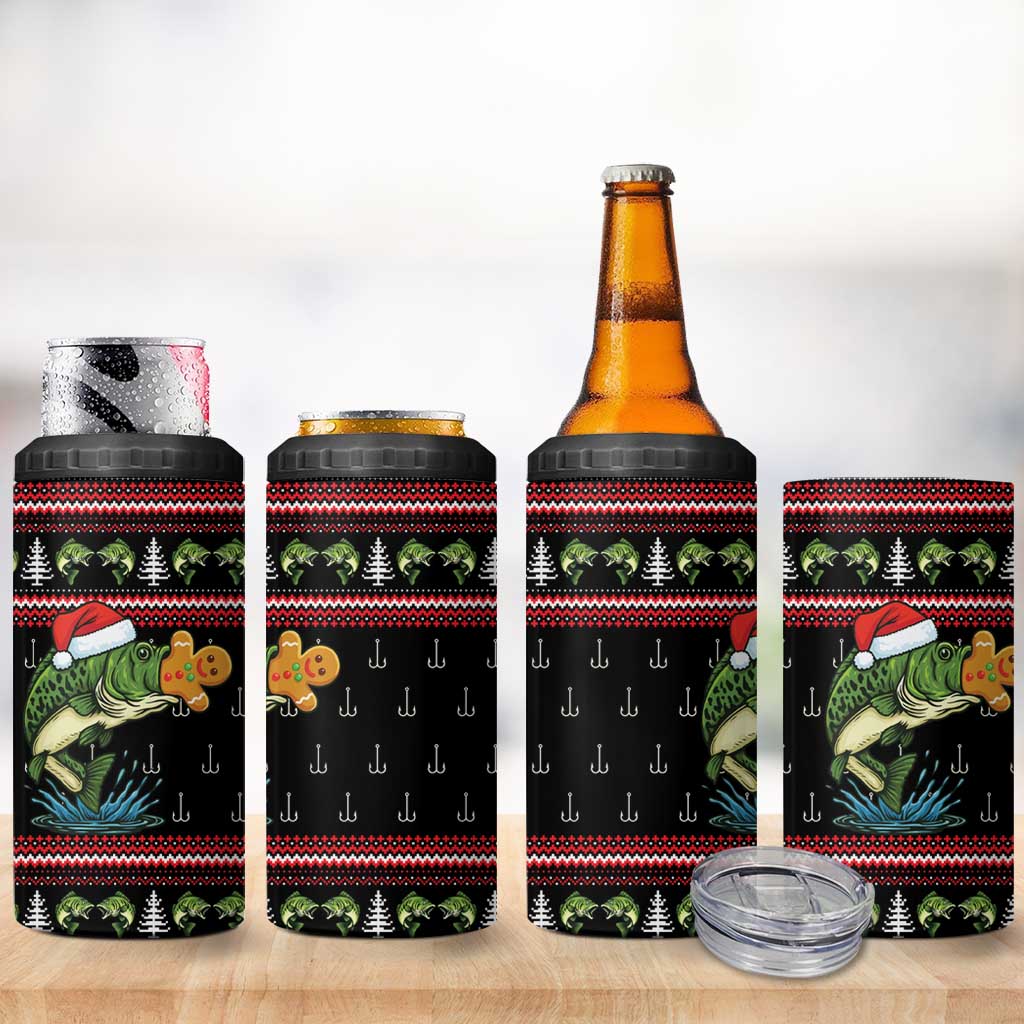 Merry Fishmas Christmas 4 in 1 Can Cooler Tumbler Xmas Holiday Patterns - Wonder Print Shop