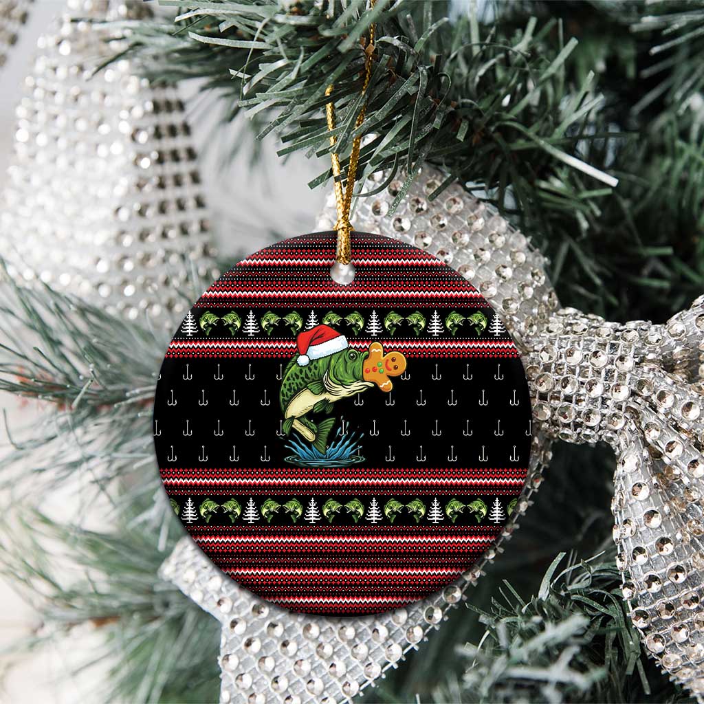 Merry Fishmas Christmas Ceramic Ornament Xmas Holiday Patterns - Wonder Print Shop