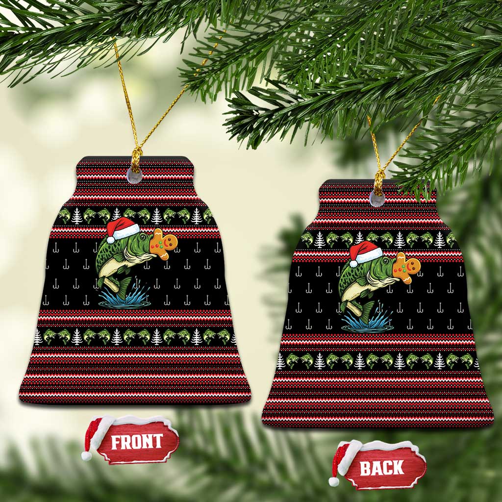 Merry Fishmas Christmas Ceramic Ornament Xmas Holiday Patterns - Wonder Print Shop