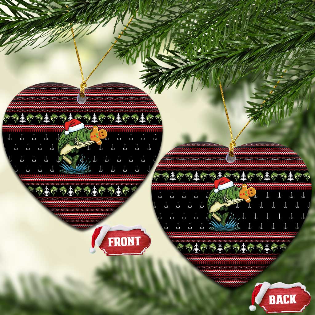 Merry Fishmas Christmas Ceramic Ornament Xmas Holiday Patterns - Wonder Print Shop