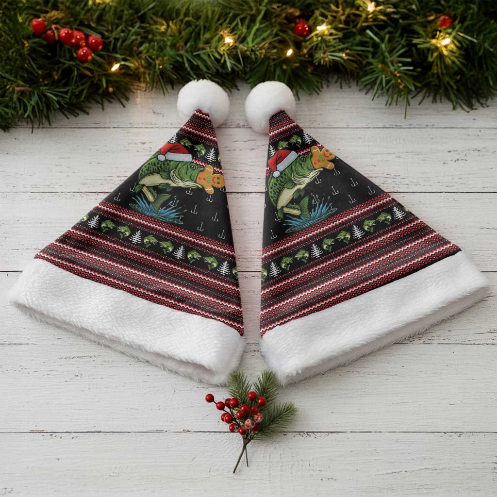 Merry Fishmas Christmas Santa Hat Xmas Holiday Patterns - Wonder Print Shop