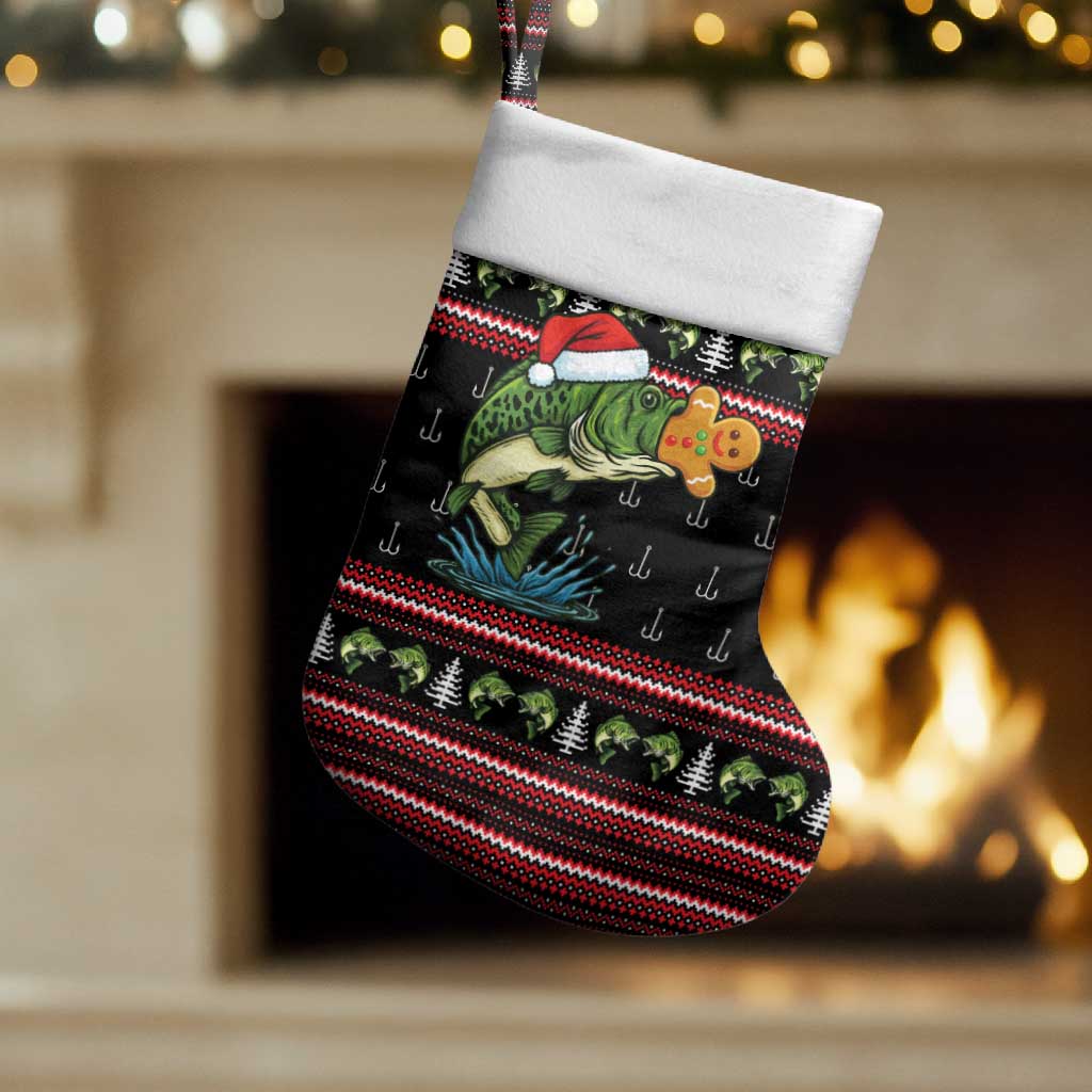 Merry Fishmas Christmas Stocking Xmas Holiday Patterns - Wonder Print Shop