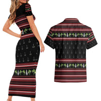 Merry Fishmas Christmas Couples Matching Short Sleeve Bodycon Dress and Hawaiian Shirt Xmas Holiday Patterns - Wonder Print Shop