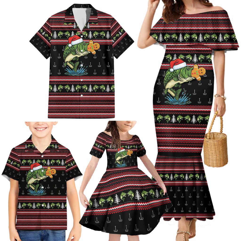 Merry Fishmas Christmas Family Matching Mermaid Dress and Hawaiian Shirt Xmas Holiday Patterns - Wonder Print Shop