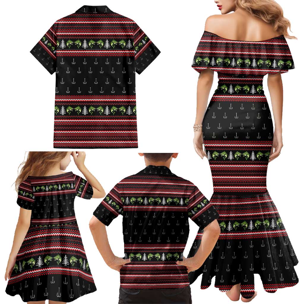 Merry Fishmas Christmas Family Matching Mermaid Dress and Hawaiian Shirt Xmas Holiday Patterns - Wonder Print Shop