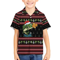 Merry Fishmas Christmas Family Matching Off The Shoulder Long Sleeve Dress and Hawaiian Shirt Xmas Holiday Patterns - Wonder Print Shop