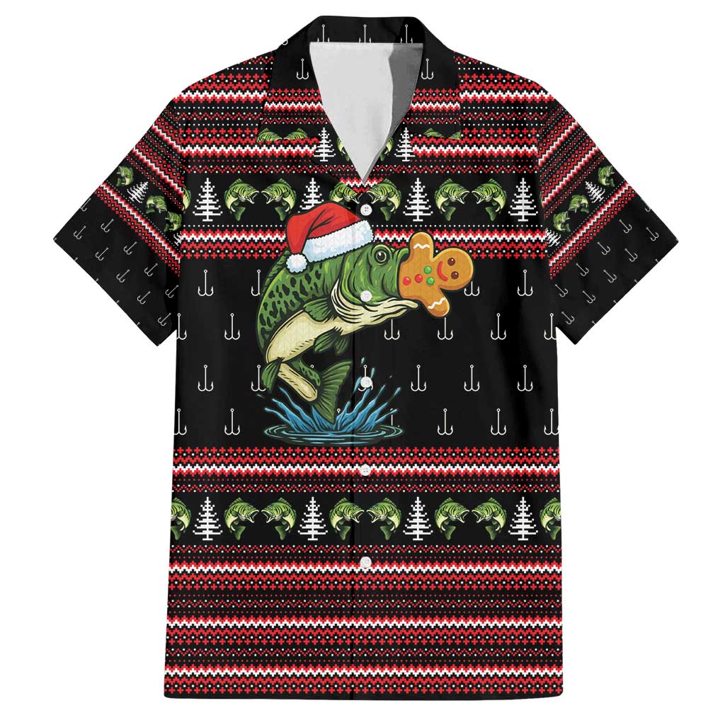 Merry Fishmas Christmas Family Matching Off Shoulder Short Dress and Hawaiian Shirt Xmas Holiday Patterns - Wonder Print Shop
