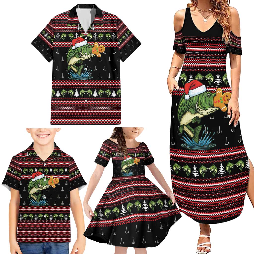 Merry Fishmas Christmas Family Matching Summer Maxi Dress and Hawaiian Shirt Xmas Holiday Patterns - Wonder Print Shop