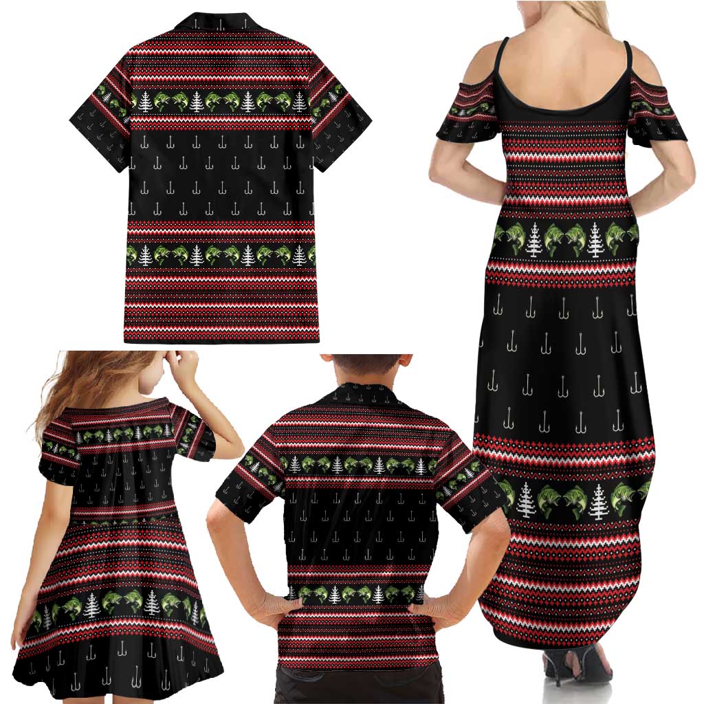 Merry Fishmas Christmas Family Matching Summer Maxi Dress and Hawaiian Shirt Xmas Holiday Patterns - Wonder Print Shop