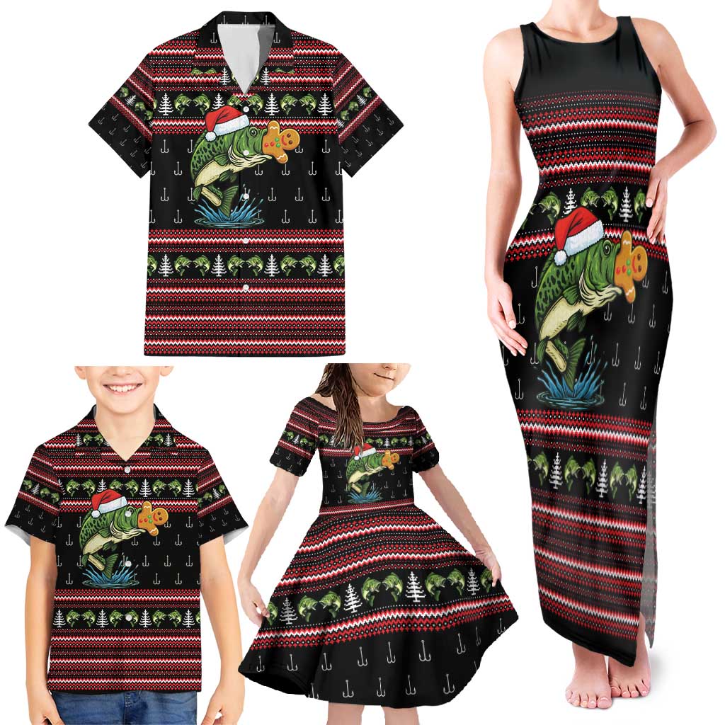 Merry Fishmas Christmas Family Matching Tank Maxi Dress and Hawaiian Shirt Xmas Holiday Patterns - Wonder Print Shop