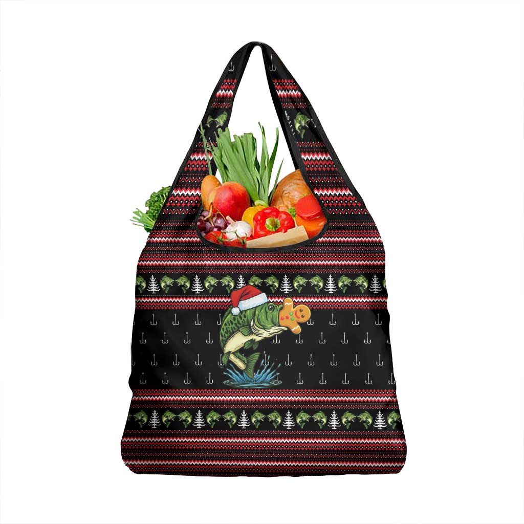 Merry Fishmas Christmas Grocery Bag Xmas Holiday Patterns - Wonder Print Shop
