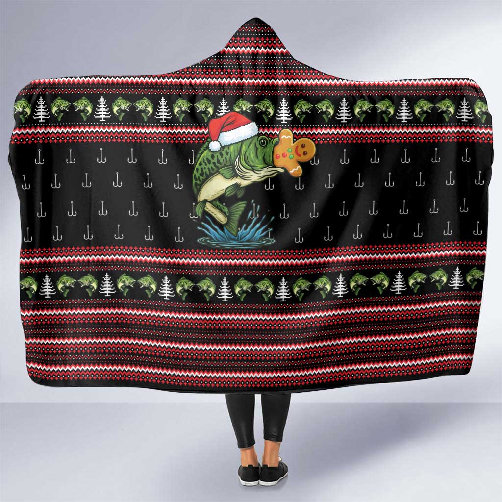 Merry Fishmas Christmas Hooded Blanket Xmas Holiday Patterns - Wonder Print Shop