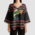 Merry Fishmas Christmas Kimono Sleeve Blouse Xmas Holiday Patterns - Wonder Print Shop
