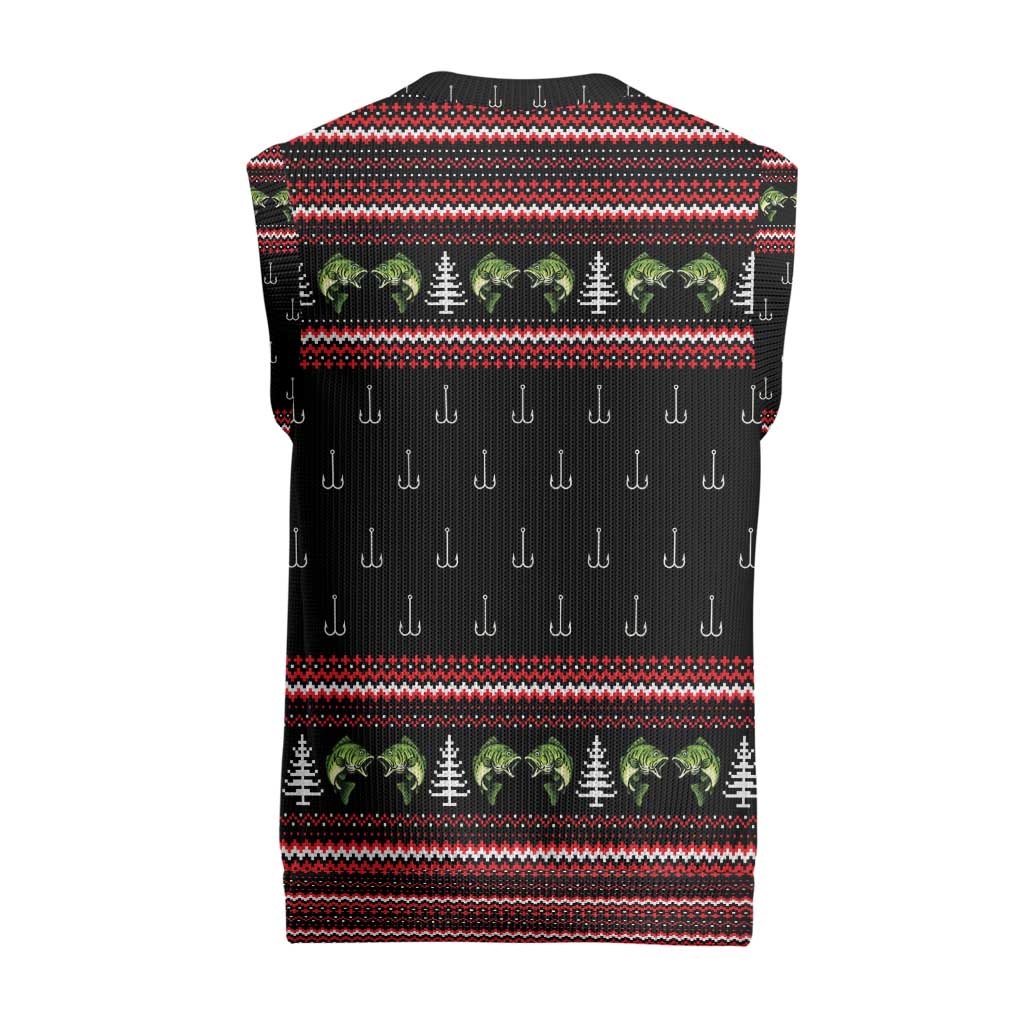 Merry Fishmas Christmas Knitted V-Neck Vest Xmas Holiday Patterns - Wonder Print Shop