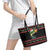 Merry Fishmas Christmas Leather Tote Bag Xmas Holiday Patterns - Wonder Print Shop