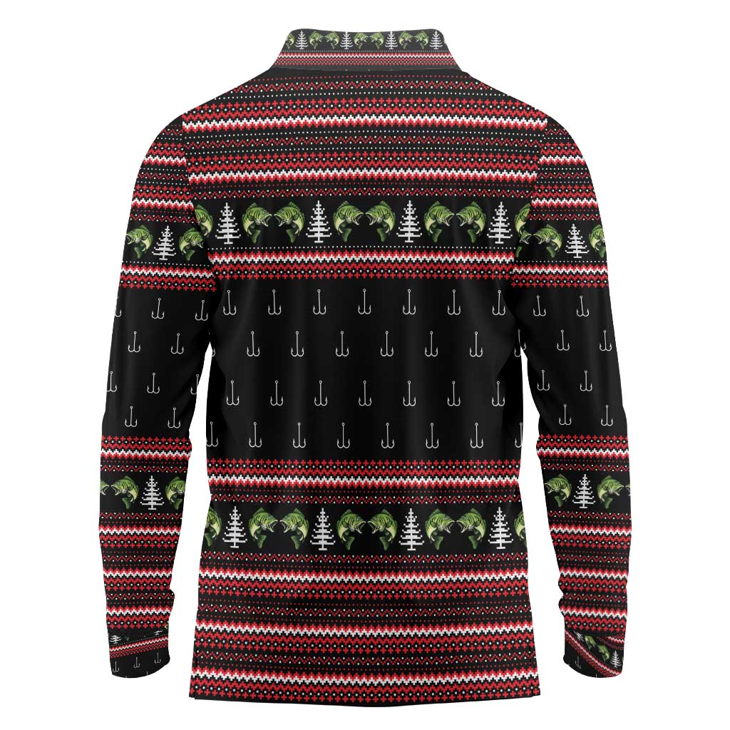 Merry Fishmas Christmas Long Sleeve Polo Shirt Xmas Holiday Patterns - Wonder Print Shop