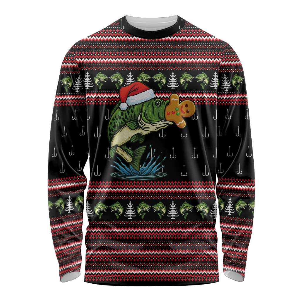 Merry Fishmas Christmas Long Sleeve Shirt Xmas Holiday Patterns - Wonder Print Shop