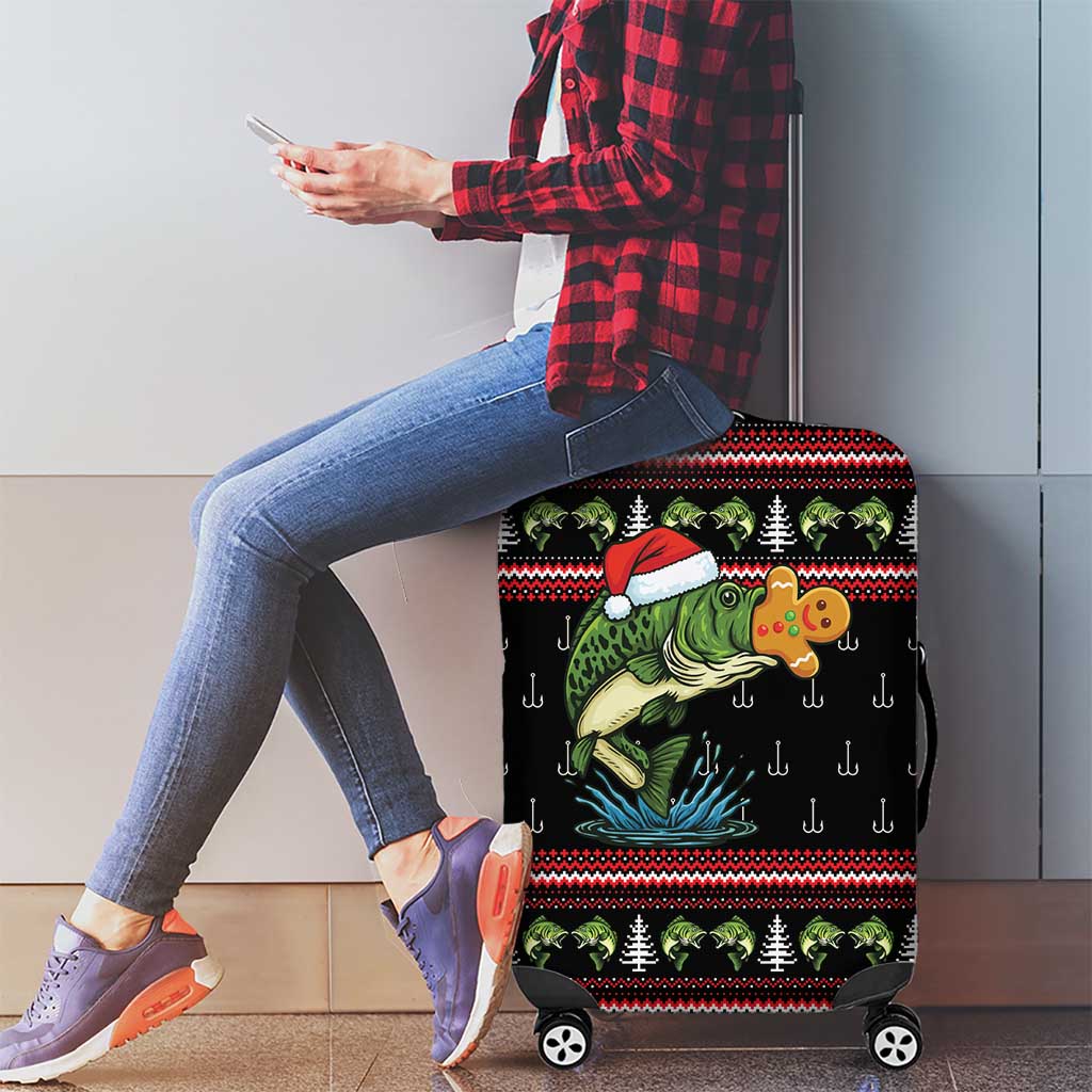 Merry Fishmas Christmas Luggage Cover Xmas Holiday Patterns - Wonder Print Shop