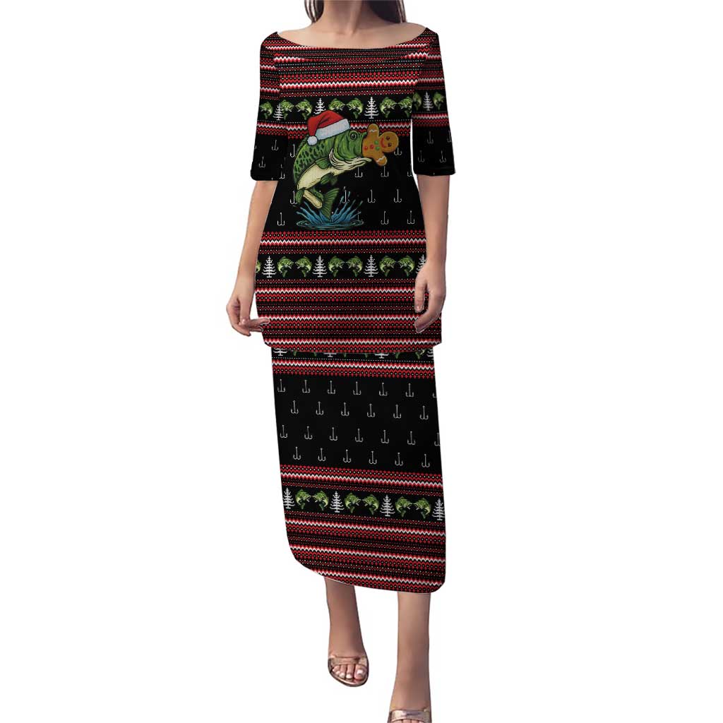 Merry Fishmas Christmas Puletasi Xmas Holiday Patterns - Wonder Print Shop