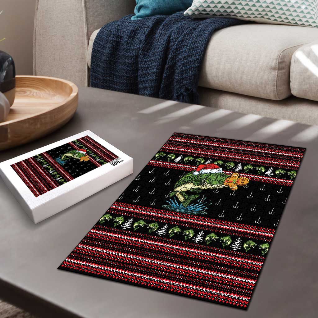 Merry Fishmas Christmas Puzzle Xmas Holiday Patterns - Wonder Print Shop