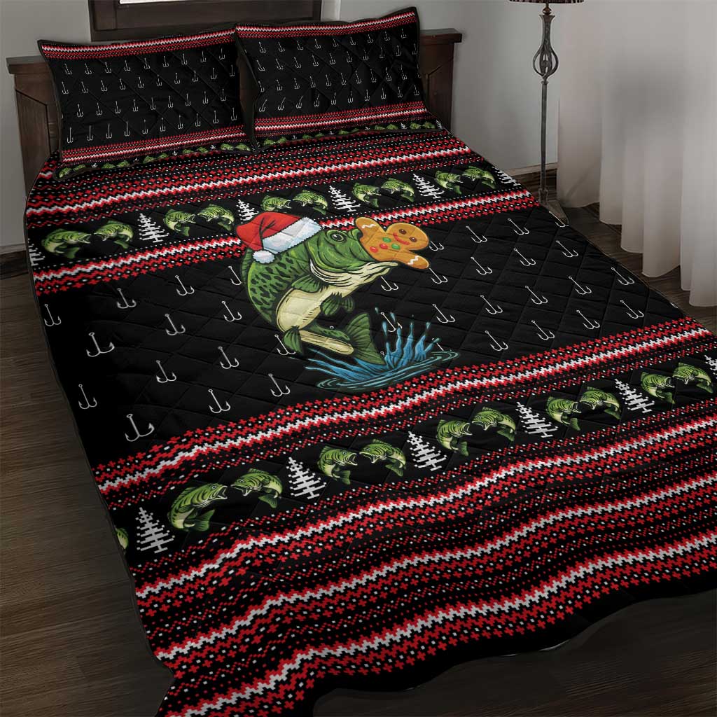 Merry Fishmas Christmas Quilt Bed Set Xmas Holiday Patterns - Wonder Print Shop