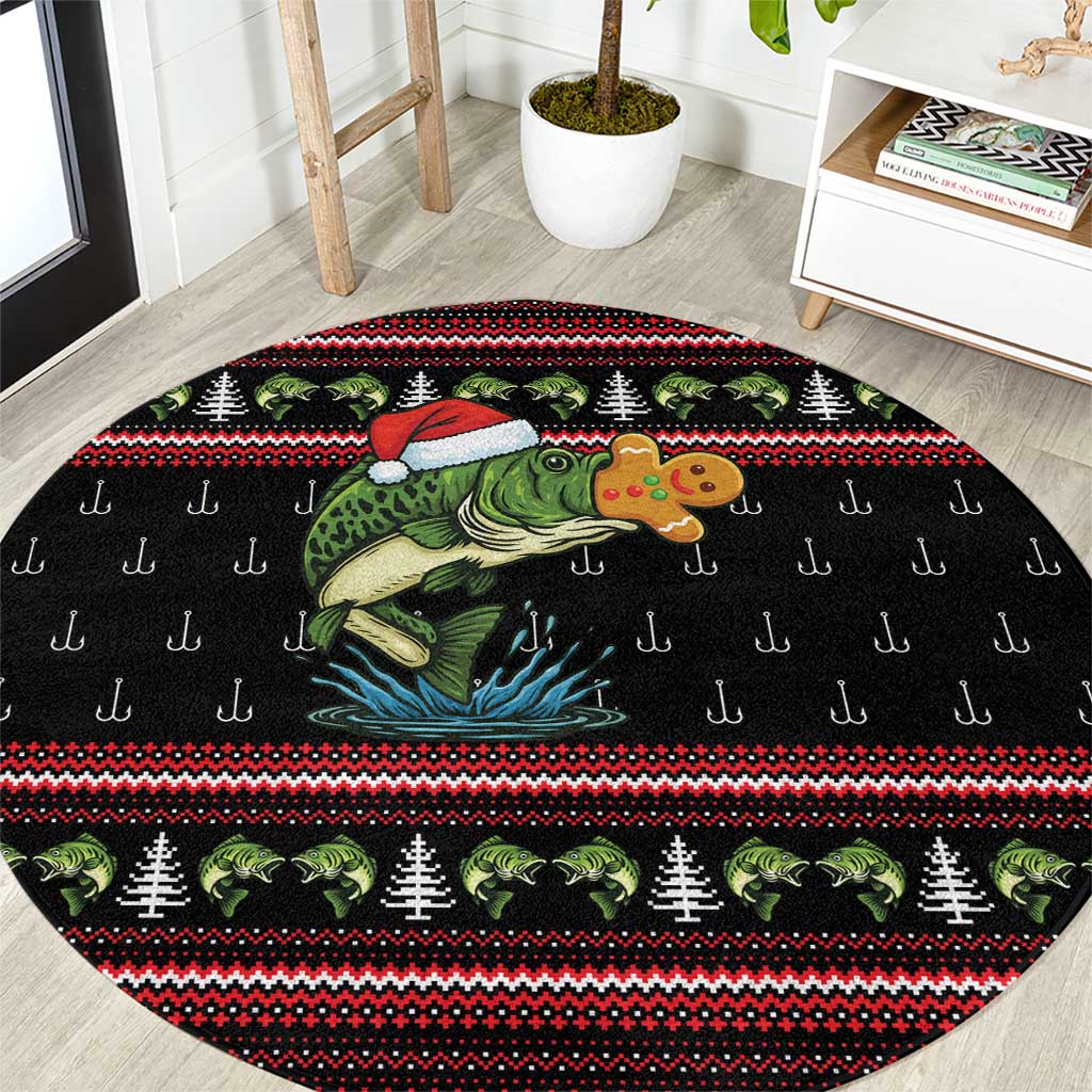 Merry Fishmas Christmas Round Carpet Xmas Holiday Patterns - Wonder Print Shop