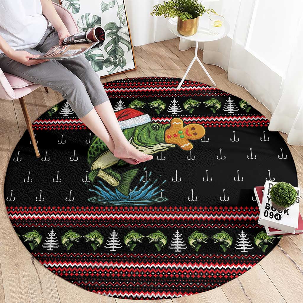 Merry Fishmas Christmas Round Carpet Xmas Holiday Patterns - Wonder Print Shop