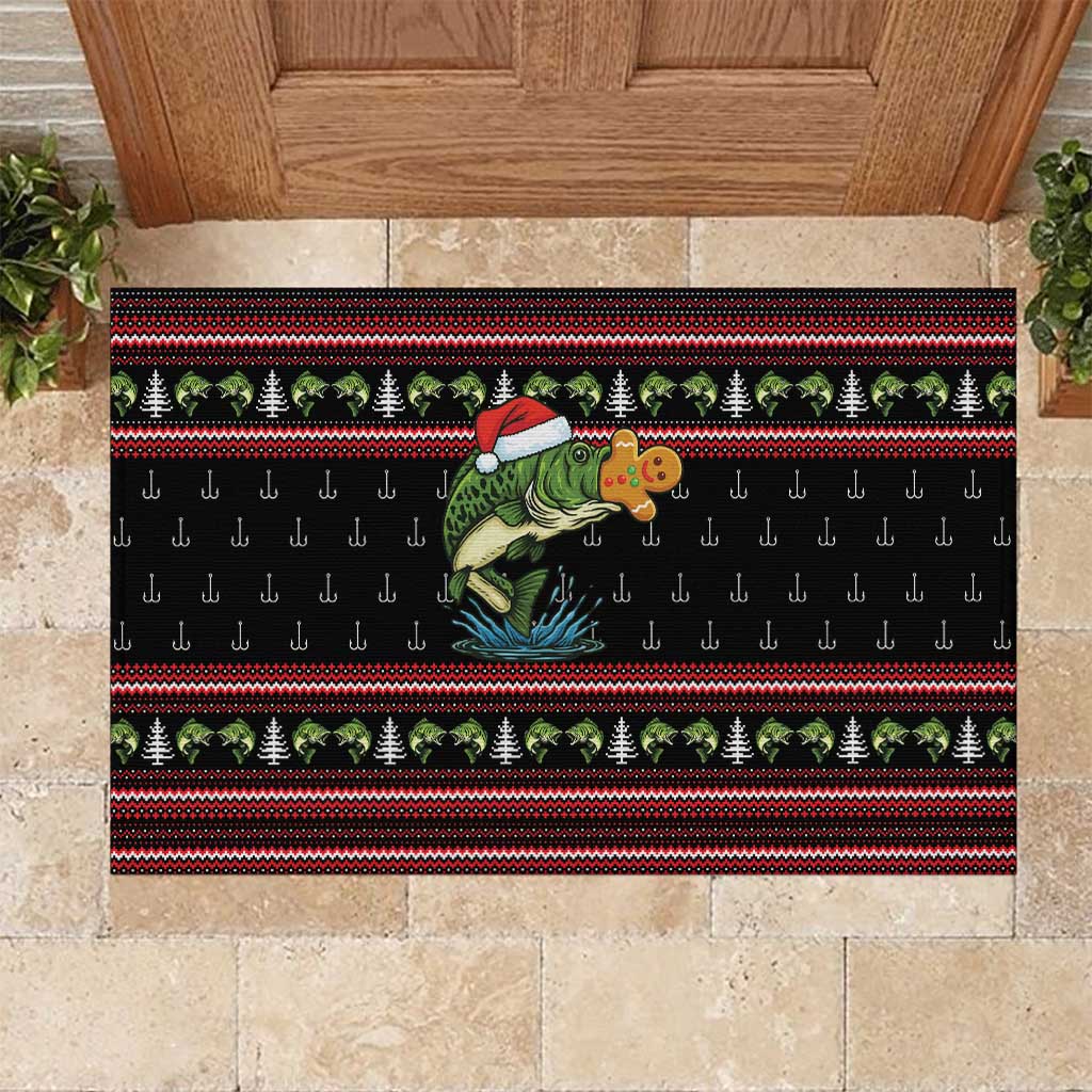 Merry Fishmas Christmas Rubber Doormat Xmas Holiday Patterns - Wonder Print Shop