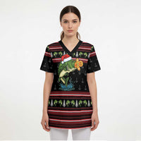 Merry Fishmas Christmas Scrub Top Xmas Holiday Patterns - Wonder Print Shop