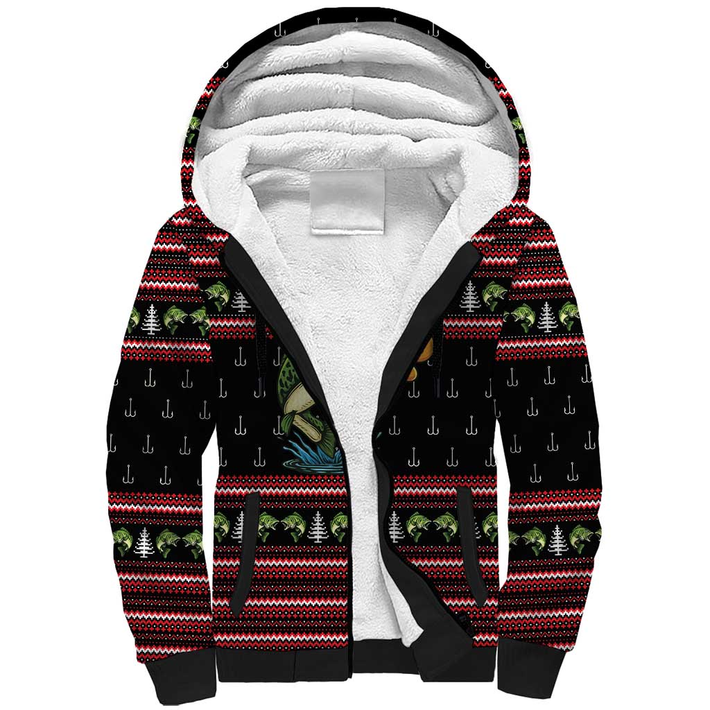 Merry Fishmas Christmas Sherpa Hoodie Xmas Holiday Patterns - Wonder Print Shop