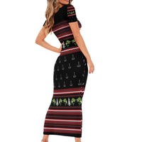 Merry Fishmas Christmas Short Sleeve Bodycon Dress Xmas Holiday Patterns - Wonder Print Shop